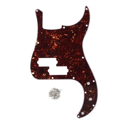 FLEOR Standard P Bass Pickguard 13Hole Scratch Plate für FD 4-StrBraune Schildkr