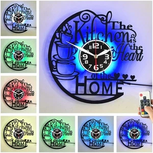 La cocina es el corazón del hogar Reloj de plástico con luces LED 30cm x 30cm - Imagen 1 de 19
