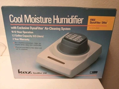 Humidificador KAZ Cool Mist DynaMist 370F con caja y filtro Dyna 1,2 GAL sellado de colección* Foto 1 de 4