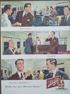 1949 anuncio de cerveza vintage Schlitz la cerveza que hizo famosa a Milwaukee. - Imagen 1 de 1