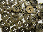 Metal Button w/Double Rim Design Old Brass Finish 15mm 18mm 4hole