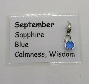 Made with Swarovski Crystal Birthstone Channel Charm; September; Silver Plated - Picture 1 of 3