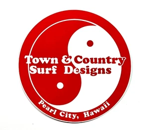 T&C Town & Country Surf Designs Hawaii Aufkleber 5 Zoll rot/weiß sk8 - Bild 1 von 1