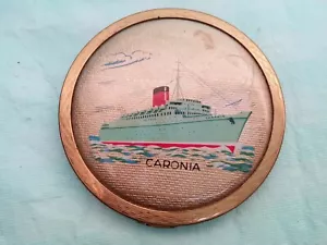 Rare Vintage "RMS Caronia" Cruise Liner Powder Compact - Picture 1 of 7