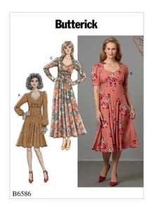 Butterick Sewing Pattern 6586 Misses 14-22 Easy Dress Sweetheart Neckline - Picture 1 of 10