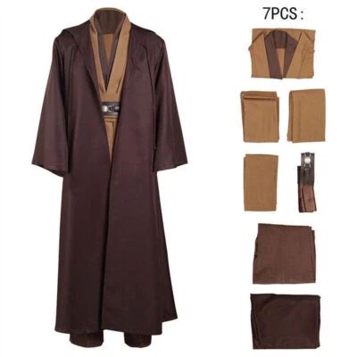 Fantasia Cosplay Star Wars Jedi Cavaleiro Obi-Wan Kenobi Manto de Halloween - Imagem 1 de 4