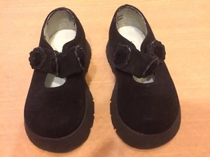 Kinder Place schwarz Filz Wildleder Mädchen Kleinkinder Größe 3 Schuhe Baby Place Pre Own - Bild 1 von 5
