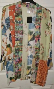 John Mark 2X Kimono offen transparent Enchanted Garden orig. ret. 139 $ Neu mit Etikett - Bild 1 von 2