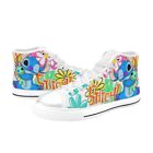 Cute Stitch High Top Shoes Custom Canvas Sneakers For Kids