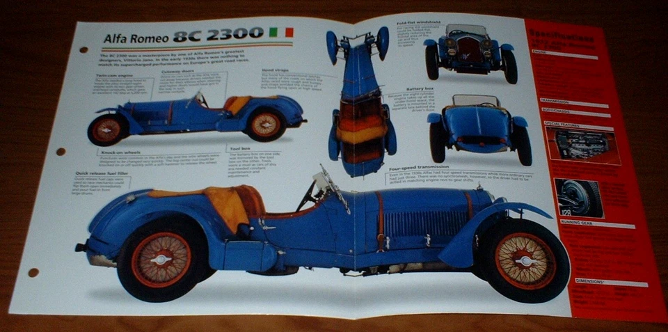 1932 ALFA ROMEO 8C 2300 ORIGINAL IMP BROCHURE SPECS INFO 32 1931-1934 LEMANS★★ - Image 1 of 1