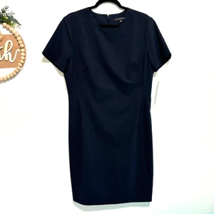 Antonio Melani 'Crissy" Sheath Sz 12 Navy Wool Blend Short Sleeve - Picture 1 of 9