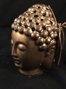 Ceramic Scented Bronze Colored Budda Head Table Decoration Air Freshener - Picture 1 of 5