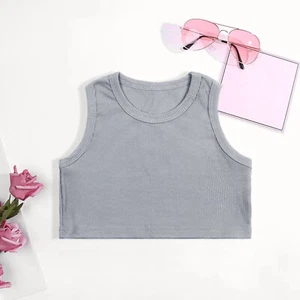 Toddler Kids Girls Dance Tank Top Racerback Crop Tank Top Sleeveless Sports - Picture 1 of 7