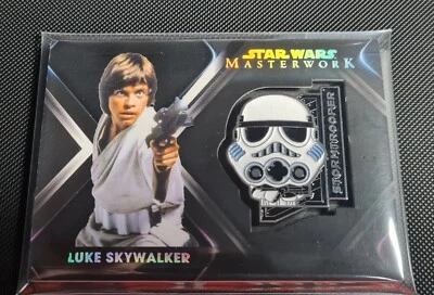 Star Wars Masterwork 2021 Topps black Medallion Card Luke Skywalker 1/5  - Image 1 of 3
