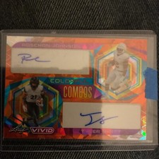 CHICAGO BEARS DUAL AUTO Roschon Johnson Tyler Scott 2023 Leaf Vivid  /3