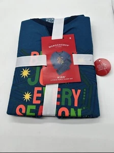 Wondershop Black Joy Every Season Pajama Set Christmas Holiday Sleepwear Sz 8 - Picture 1 of 3