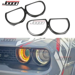 Cubierta de lámpara de faro delantero de carbono para Dodge Challenger SRT 392 Hellcat 2015-2023 - Imagen 1 de 12