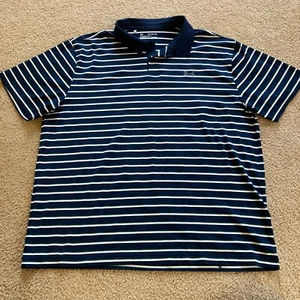 Under Armour Poloshirt Herren Größe 2XL XXL Blau Gestreift Kurzarm Locker - Bild 1 von 11