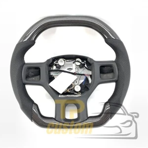 Flat Real Carbon Fiber Steering Wheel fit for Dodge RAM 1500 2500 3500 2013-2018 - Picture 1 of 7