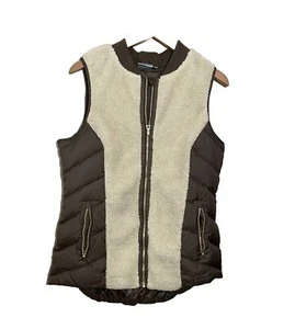 Athleta Goose Down Puffer Tundra Vest Medium Activewear Zip Outdoor Neutral - Imagen 1 de 11