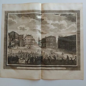 1722 Graevius Peter Van der Aa Veduta Venezia La Caccia dell'Orso Ursorum Pugna - Imagen 1 de 6