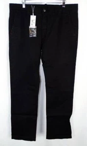 New Men's Cutter & Buck Black Flat Front Chino Pants w/Stretch 34 x 32 NWT - Picture 1 of 6