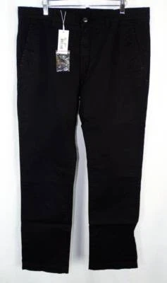 New Men's Cutter & Buck Black Flat Front Chino Pants w/Stretch 34 x 32 NWT - Image 1 of 4