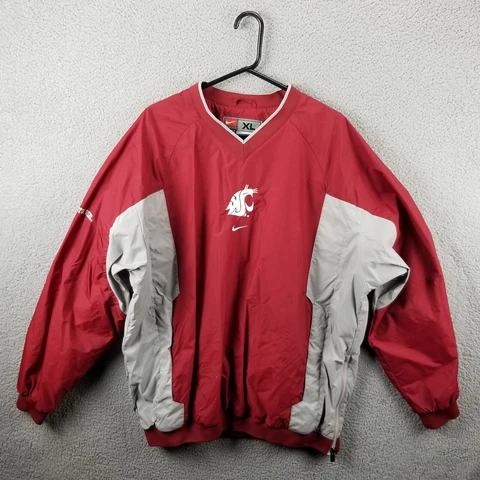 Nike Washington State Cougars Jacket Men XL Windbreaker Center Swoosh VTG Zip Cover