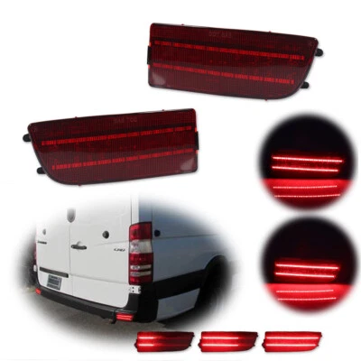 2x Red LED Tail Brake Light w/Sequential Turn Signal For Benz Sprinter W90 07-18 - Image 1 of 4