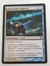 Magic the Gathering Shadowmoor 1x STEEL OF THE GODHEAD Blue Com NM Enchantement