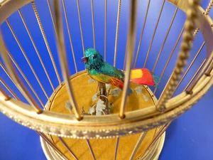 VINTAGE FRENCH BONTEMS SINGING BIRD CAGE BIRD MECHANICAL AUTOMATON (Watch Video) - Picture 1 of 16