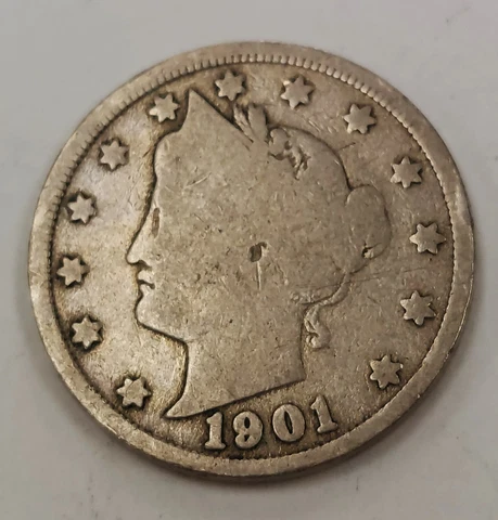 1901 Liberty V Nickel in the GOOD Range A Great Filler Coin Priced Right CHEAP! Cover