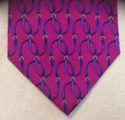 CORBATA HOMBRE BROOKS BROTHERS 58" Largo 3 3/4" Ancho Diseño Estribos Magenta Foto 1 de 4