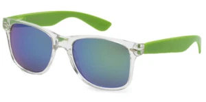 NEW GREEN CLEAR PLASTIC FRAME WAYFARER FRAME LENS SUNGLASSES RETRO WF01 - Picture 1 of 1
