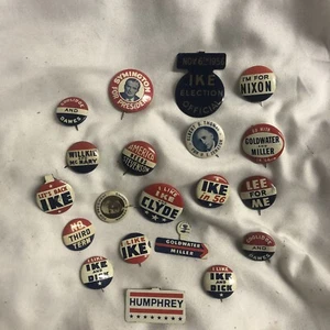 Vintage Election Pin Button Lot “I LIKE IKE” / Goldwater / Nixon - Picture 1 of 4