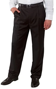 Kirkland Signature Men's Wool Pleated Dress Pants - Black - Picture 1 of 1
