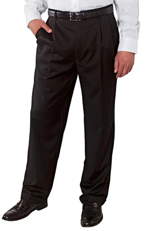 Kirkland Signature Men's Wool Pleated Dress Pants - Black - Image 1 of 1