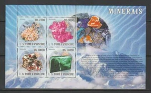 MINERAL STAMPS S TOME & PRINCIPE 2007 MINERALS SS MNH- MINE206 - Picture 1 of 1