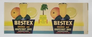 ADVERTISING Label Bestex Can Harlingen Texas Orange Grapefruit Juice - Picture 1 of 1