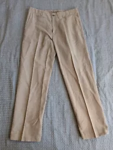 Indigo Palms Pants Men 34x32 Brown Classic Chino Cotton Linen Straight Leg - Picture 1 of 12