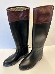 Botas de Salto Para Mujer Aigle 2 M Noir Negro Bordeeaux Talla EU 37 / UK 4 Pantorrilla 34cm - Imagen 1 de 5