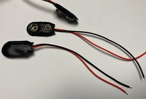 PP3 9V Battery Clip Connector Soft Vinyl Housing 100mm Leads 26AWG Multi Qty - Picture 1 of 1