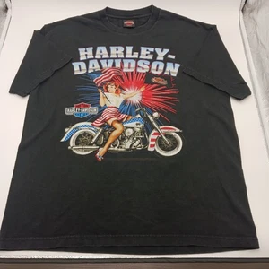 Camiseta Harley Davidson San Francisco XL Negra Niña Patriótica Hecha en EE. UU. Y2K - Imagen 1 de 10