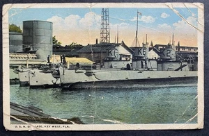 US Navy U-Boot Base Key West Florida antike Postkarte 1926 verschickt Maritim - Bild 1 von 2