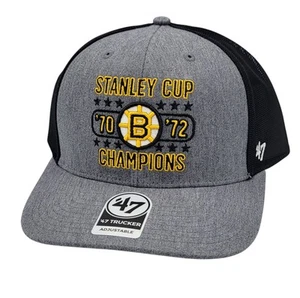 Boston Bruins '47 Brand Big Bad Bruins Centennial Trucker Snapback Hat Cap NEW - Picture 1 of 9