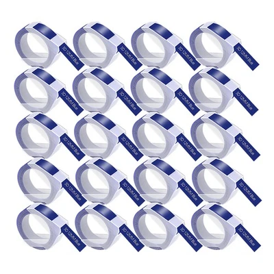 20PK Compatible para Fabricante de Etiquetas Dymo 521206 Cinta Empambante 3D Blanco sobre Azul Foto 1 de 4