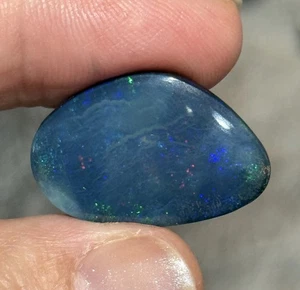 18,5ct 25,6x16,8x4,5mm großer schwarzer australischer Doublet Opal Cabochon Edelstein - Bild 1 von 13