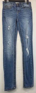 Mudd Jeans - Juniors Size 1 - Blue - Skinny - Distressed - Embroidered (3818) - Picture 1 of 20