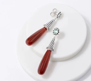 Generation Gems Beaded Texture Chocolate Opal Drop Earrings - Picture 1 of 1