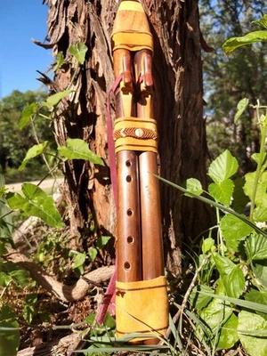 Flauta Drone Doble Nativo Americano, Llave B 432 HZ Foto 1 de 4